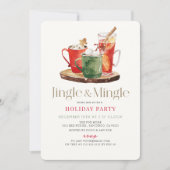 Jingle & Mingle Kerst Drinken Vakantie Party Kaart (Voorkant)
