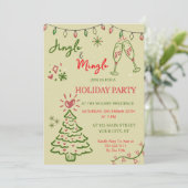 Jingle & Mingle Kerstfeest Feestje Kaart (Staand voorkant)