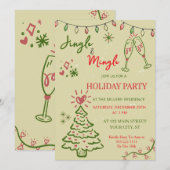 Jingle & Mingle Kerstfeest Feestje Kaart (Voorkant / Achterkant)