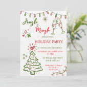 Jingle & Mingle Kerstfeest Feestje Kaart (Staand voorkant)
