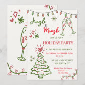 Jingle & Mingle Kerstfeest Feestje Kaart (Voorkant / Achterkant)
