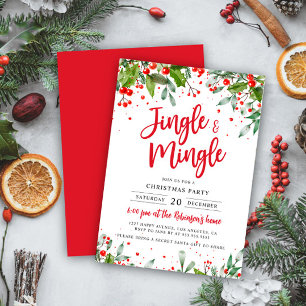 Jingle & Mingle Kerstfeest Holly Berries Kaart