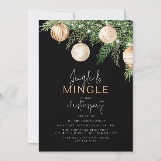 Jingle & Mingle Kerstfeest Kaart (Voorkant)