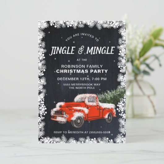 Jingle Mingle Kerstfeest Kaart (Staand voorkant)