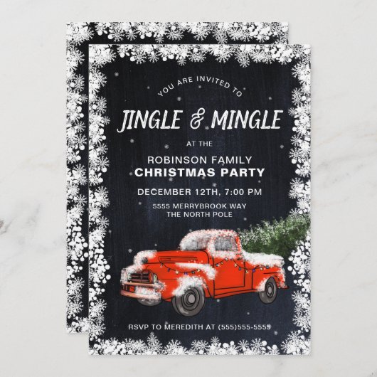 Jingle Mingle Kerstfeest Kaart (Voorkant / Achterkant)