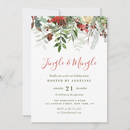 Jingle & Mingle kerstfeest Kaart (Voorkant)