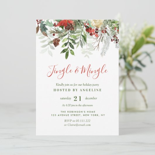 Jingle & Mingle kerstfeest Kaart (Staand voorkant)