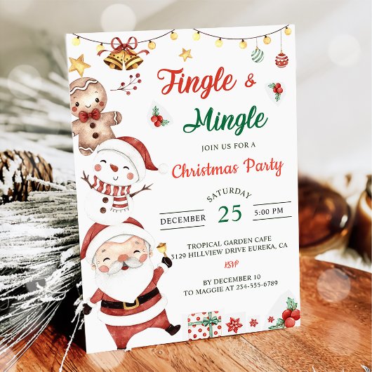 Jingle & Mingle kerstfeest Kaart