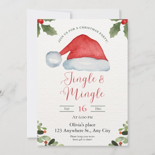 Jingle & Mingle Kerstfeest Kaart (Voorkant)