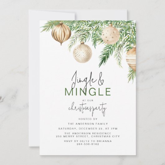 Jingle & Mingle Kerstfeest Kaart (Voorkant)