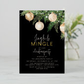 Jingle & Mingle Kerstfeest Uitnodiging (Staand Voorkant)