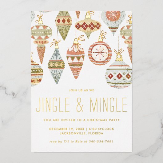 Jingle & Mingle Kerstfeest Uitnodiging (Voorkant)
