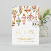 Jingle & Mingle Kerstfeest Uitnodiging (Staand Voorkant)