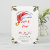 Jingle & Mingle Kerstfeest Uitnodiging  (Staand voorkant)