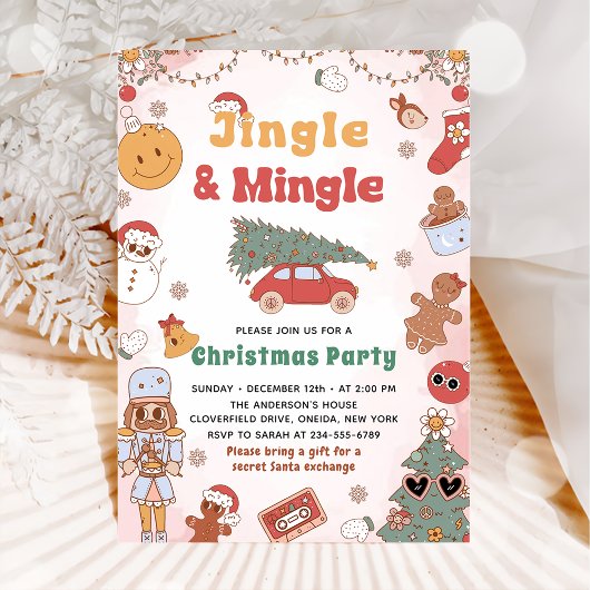 Jingle Mingle Kerstfeest Uitnodiging