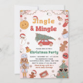 Jingle Mingle Kerstfeest Uitnodiging (Voorkant)