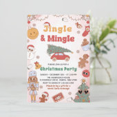 Jingle Mingle Kerstfeest Uitnodiging (Staand voorkant)