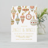 Jingle & Mingle-kerstfeestdag Folie Uitnodiging (Staand Voorkant)