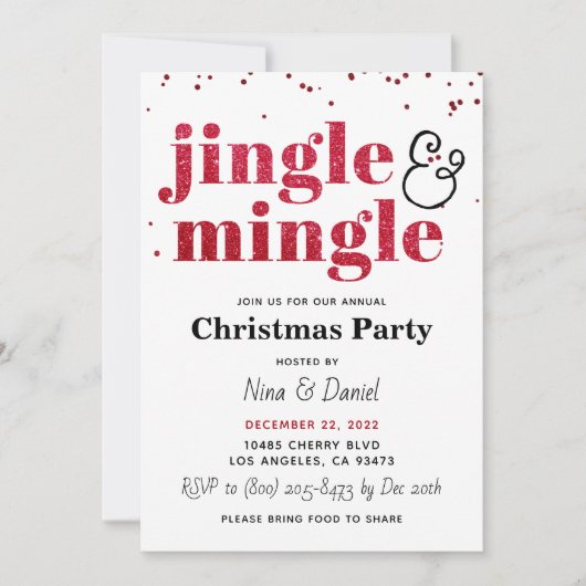 Jingle & Mingle-kerstfeestdag Kaart (Voorkant)
