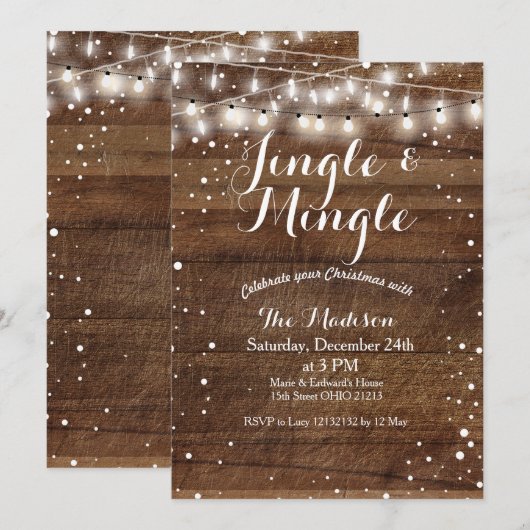 Jingle & Mingle-kerstfeestdag Kaart (Voorkant / Achterkant)