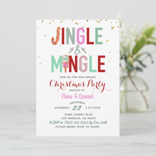 Jingle & Mingle-kerstfeestdag Kaart (Staand voorkant)