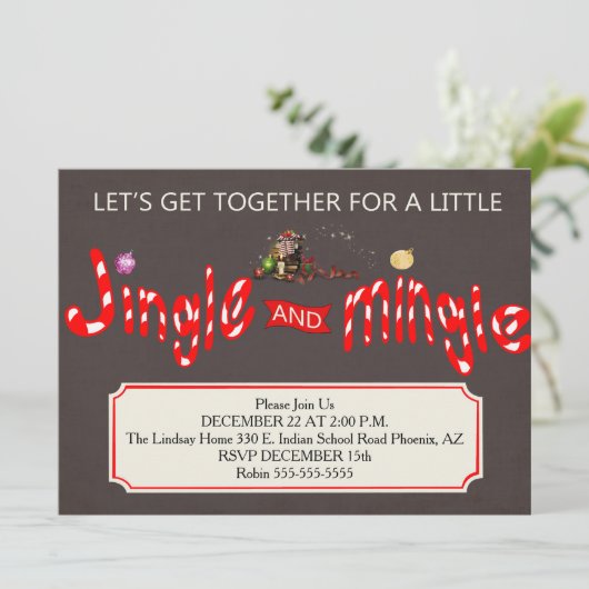 Jingle & Mingle-kerstfeestdag Kaart (Staand voorkant)