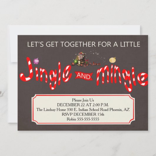 Jingle & Mingle-kerstfeestdag Kaart (Voorkant)