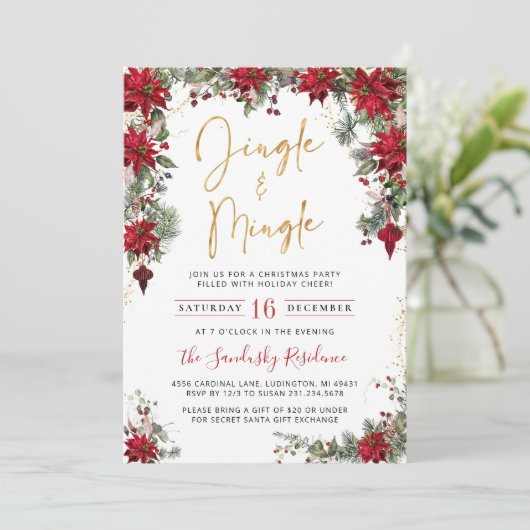 Jingle & Mingle-kerstfeestdag Kaart (Staand voorkant)