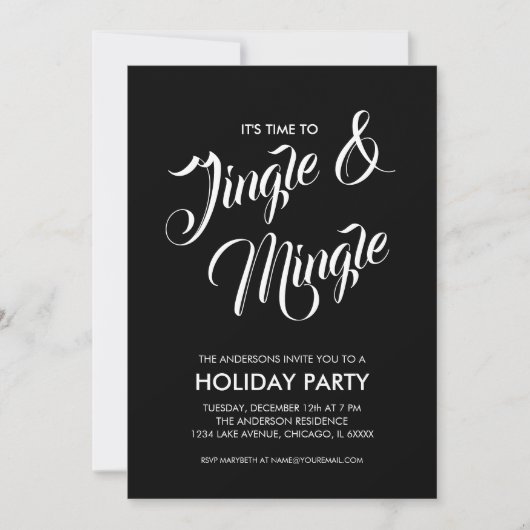 Jingle & Mingle Kerstfeestdag Uitnodiging (Voorkant)