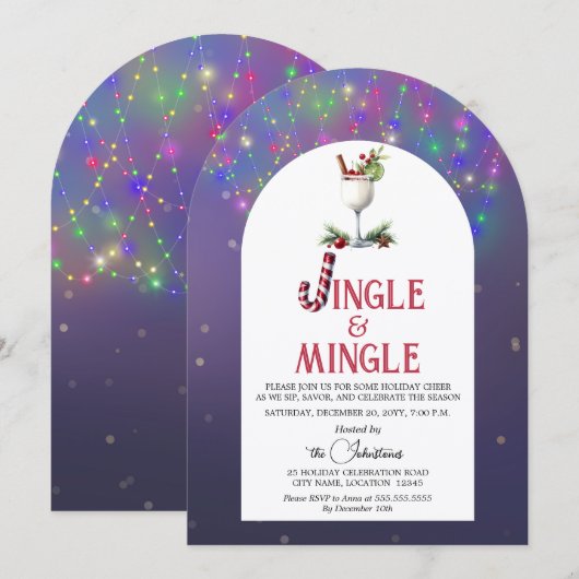 Jingle & Mingle Kerstfeestviering Kaart (Voorkant / Achterkant)