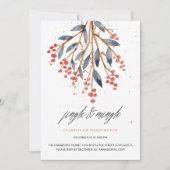 Jingle, Mingle, kerstgriep en rode Berry Kaart (Voorkant)