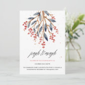 Jingle, Mingle, kerstgriep en rode Berry Kaart (Staand voorkant)