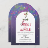 Jingle & Mingle Kerstvakantie Feestje Kaart (Voorkant / Achterkant)