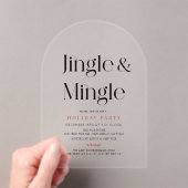 Jingle & Mingle minimaal kerstfeestje Acryl Uitnodigingen (Insitu (Draagbaar))