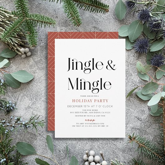 Jingle & Mingle minimaal kerstfeestje Kaart