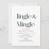 Jingle & Mingle minimaal kerstfeestje Kaart (Voorkant)