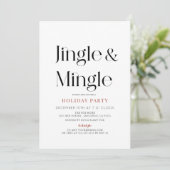 Jingle & Mingle minimaal kerstfeestje Kaart (Staand voorkant)