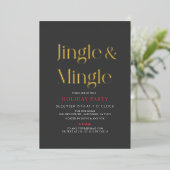 Jingle & Mingle Minimale Kerstvakantie feest BK Folie Uitnodiging (Staand Voorkant)