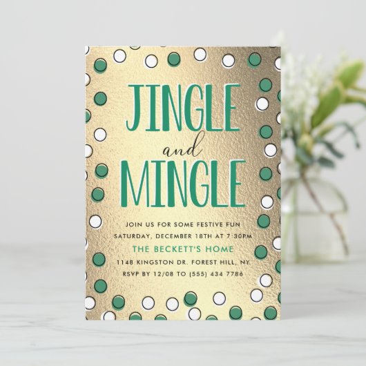 Jingle & Mingle Modern Holiday Party Kaart (Staand voorkant)
