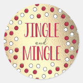 Jingle & Mingle Modern Holiday Party Ronde Sticker (Voorkant)