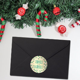 Jingle & Mingle Modern Holiday Party Ronde Sticker