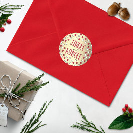 Jingle & Mingle Modern Holiday Party Ronde Sticker
