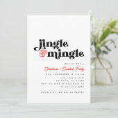 Jingle Mingle Moderne Kerstmis Cocktail Party Kaart (Staand voorkant)