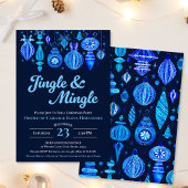 Jingle & Mingle Navy Christmas Baubles Waterverf Kaart