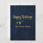 Jingle Mingle Navy Gold Calligraphy Holiday Kaart (Achterkant)