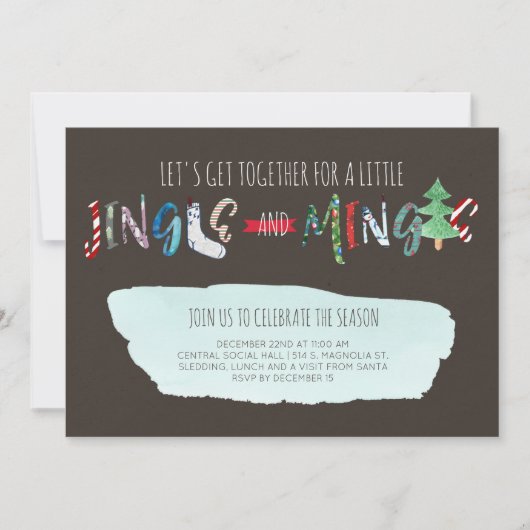 Jingle & Mingle Party Invitation Kaart (Voorkant)