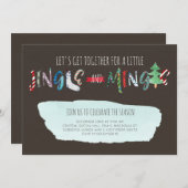 Jingle & Mingle Party Invitation Kaart (Voorkant / Achterkant)