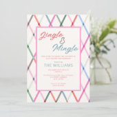 Jingle Mingle Pastel geruit patroon Kerstmis Kaart (Staand voorkant)