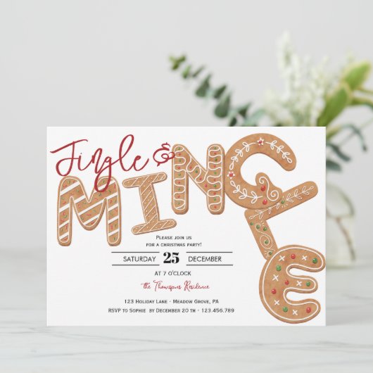 Jingle & Mingle peperkoek brief kerstfeest Kaart (Staand voorkant)