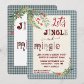 Jingle & mingle plaid vakantie partij corporate kaart (Voorkant / Achterkant)